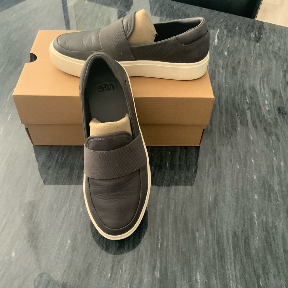 UGG Women’s Gray and Cream Slip-On Loafersl